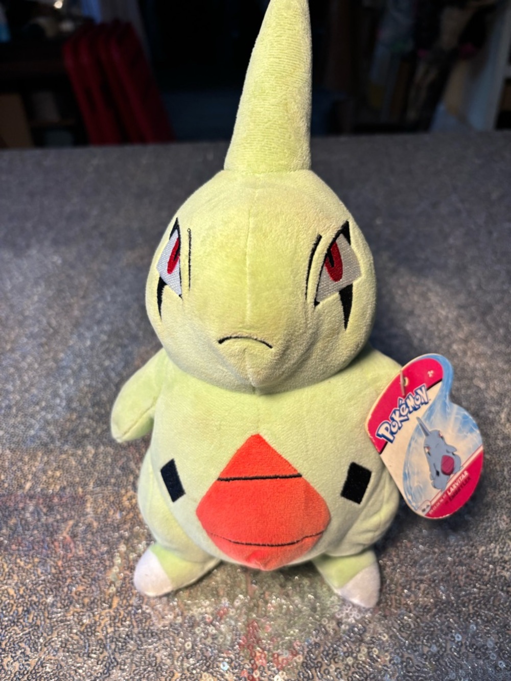 Pokemon Larvitar Plush Toy - Light Green with Orange Marking